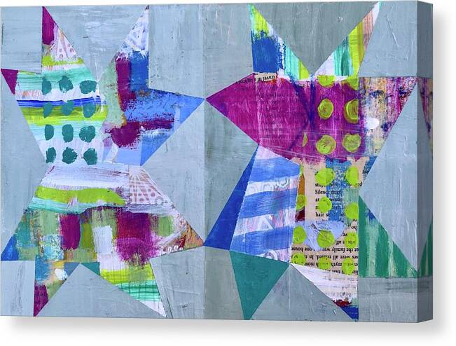 Stars Canvas Print featuring the painting Love Bugs by Cyndie Katz
