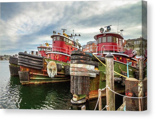 Canon Canvas Print featuring the photograph Moran Towing TugBoats by Robert Clifford