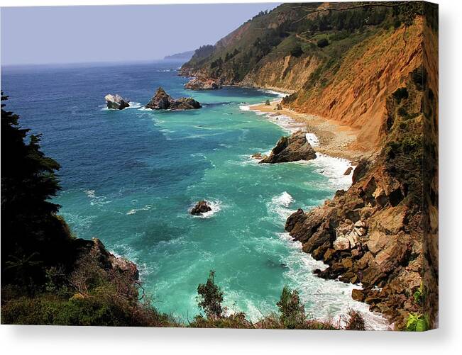 Big Sur Canvas Print featuring the photograph Pacific Coast Blues by Donna Kennedy