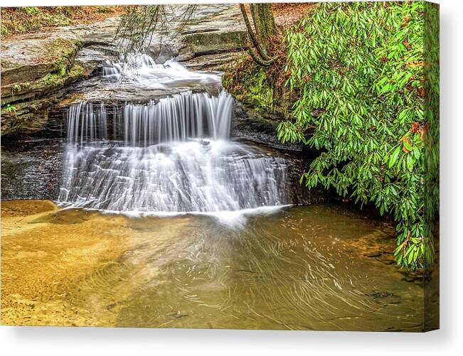 Water Falls Canvas Print featuring the photograph Creation Falls by Ed Newell