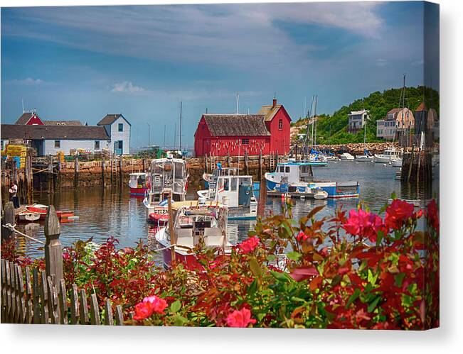 Rockport Canvas Print featuring the photograph Rockport, MA. Fishing Harbor by Joann Vitali