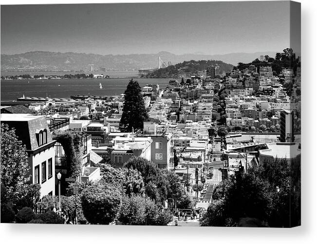San Francisco Canvas Print featuring the photograph San Francisco - Black and White by Deb Beausoleil