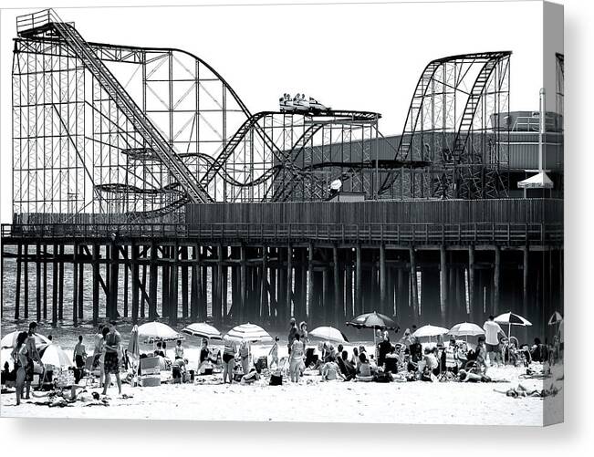 Star Jet Canvas Print featuring the photograph Seaside Heights Star Jet Roller Coaster 2006 in New Jersey by John Rizzuto
