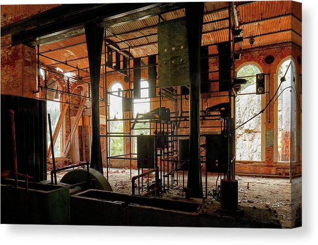 Industrial Canvas Print featuring the photograph Skagway 98945 by Rick Perkins