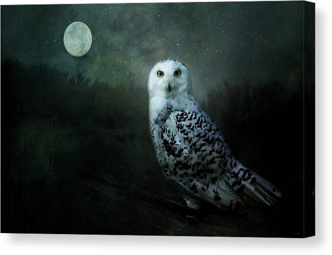 Owl Canvas Print featuring the digital art Soul of the Moon by Nicole Wilde