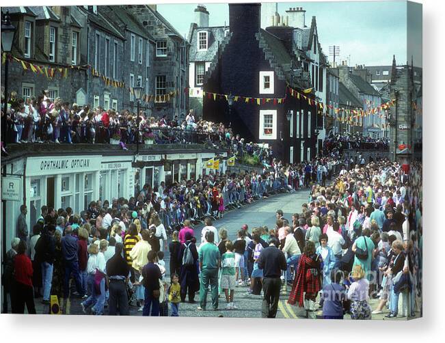 South Queensferry Canvas Print featuring the photograph South Queensferry Fair 1991 by Phil Banks