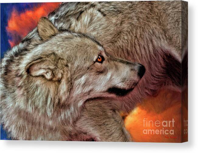  Canvas Print featuring the photograph Submissive Wolf by Blake Richards
