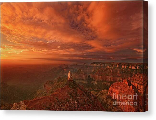 Dave Welling Canvas Print featuring the photograph Sunrise Clouds North Rim Grand Canyon National Park Arizona by Dave Welling