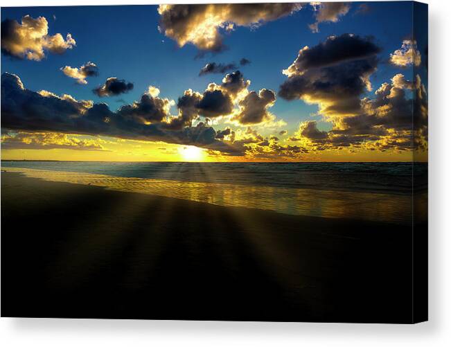 Sea Canvas Print featuring the photograph Sunset ...Jurmala by Aleksandrs Drozdovs