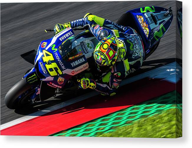 Motogp Canvas Print featuring the photograph Valentino Rossi Austria 2016 by Tony Goldsmith