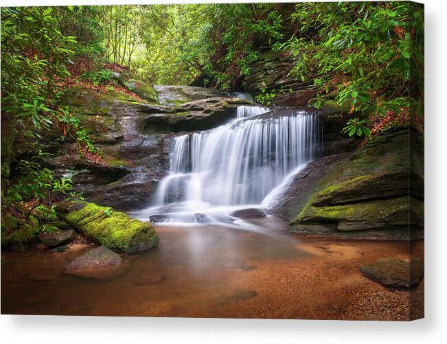 Waterfalls Canvas Print featuring the photograph Waterfalls - WNC Waterfall Photography Hidden Falls by Dave Allen
