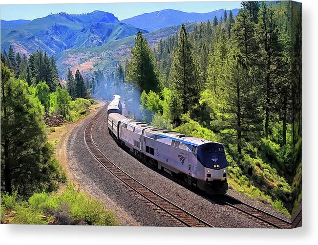 Amtrak Canvas Print featuring the photograph Westbound Amtrak 172 by Donna Kennedy