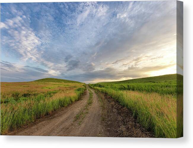 Blue Sky Canvas Print featuring the photograph Where Will The Day Lead by Scott Bean