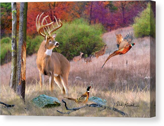 Whitetail Deer Canvas Print featuring the painting Whitetail Deer Art Print - His Name is Prince by Dale Kunkel Art