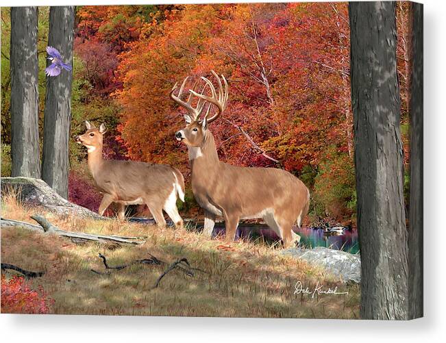Whitetail Deer Canvas Print featuring the painting Whitetail Deer Art Print - In His Glory by Dale Kunkel Art
