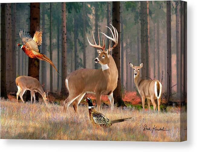 Whitetail Deer Canvas Print featuring the painting Whitetail Deer Art Print - In His Prime by Dale Kunkel Art