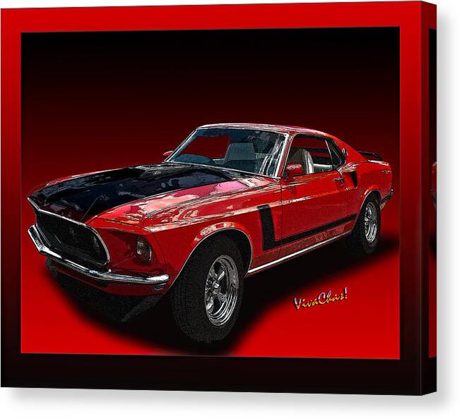 69 Mustang Mach 1 Canvas Print featuring the photograph 69 Mustang Mach 1 by Chas Sinklier