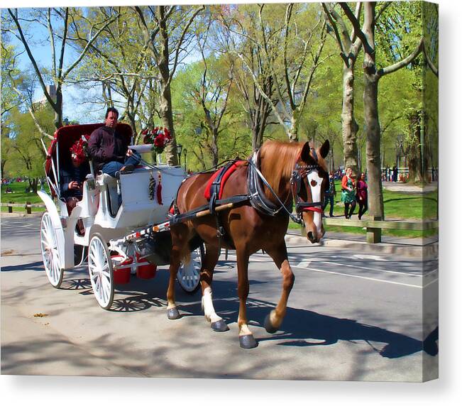 Nyc Canvas Print featuring the photograph Carriage Ride in Central Park by Eleanor Abramson