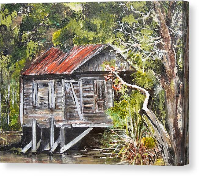 Florida Canvas Print featuring the painting Old Florida by Arlen Avernian - Thorensen