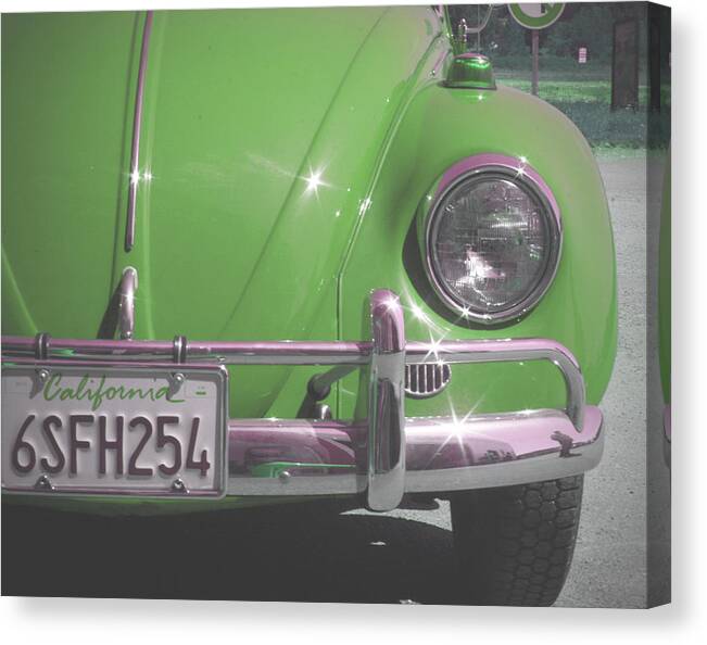 Volkswagen Beetle Car Canvas Print featuring the photograph California VW by Georgia Clare