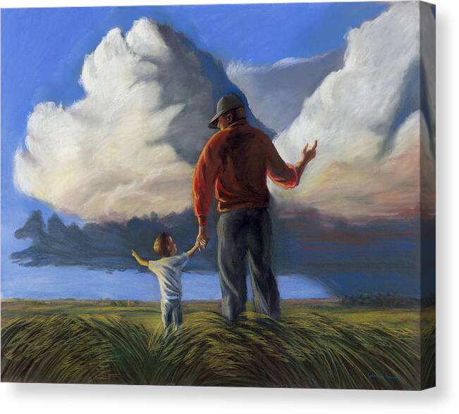 Farm Canvas Print featuring the pastel The Prophecy by Christian Vandehaar