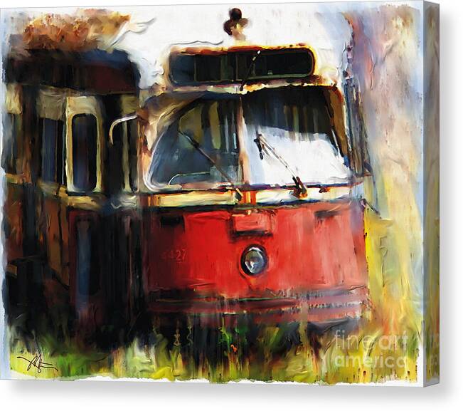 Vehicles Canvas Print featuring the painting Rust In Peace #1 by Bob Salo