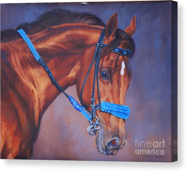 Michelle Grant Canvas Print featuring the painting Cobalt Horse by JQ Licensing