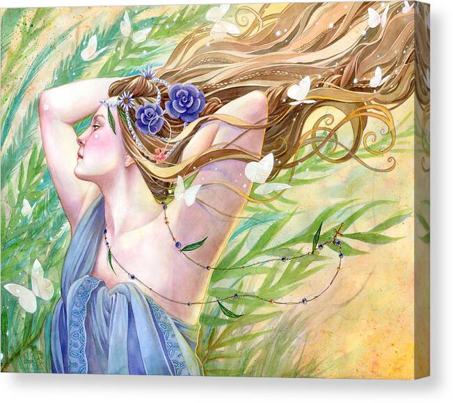 Woman Canvas Print featuring the painting Daughter of the King by Sara Burrier