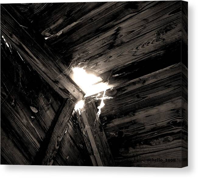 Old Barn Canvas Print featuring the photograph Let there be light by Terry Rogers