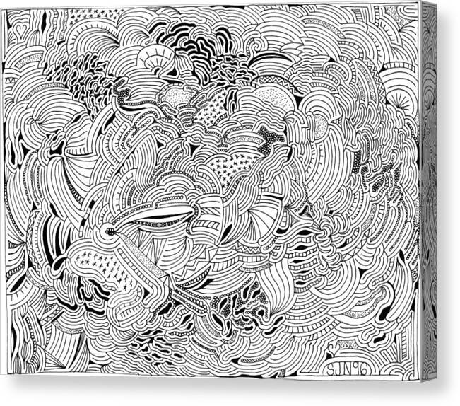 Mazes Canvas Print featuring the drawing Liberation by Steven Natanson