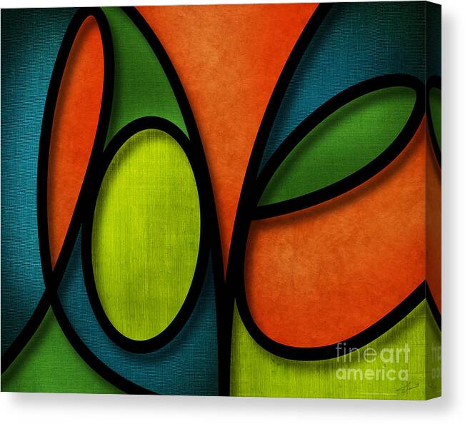 Love Canvas Print featuring the mixed media Love - Abstract by Shevon Johnson