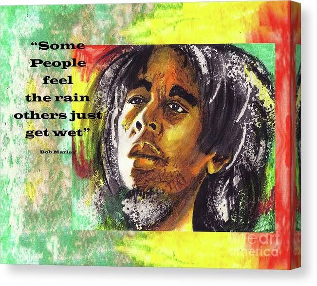 Bob Marley Canvas Print featuring the painting Bob Marley by Marcella Muhammad