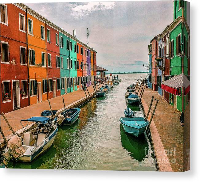  Canvas Print featuring the photograph Burano, Italy #1 by Ken Arcia