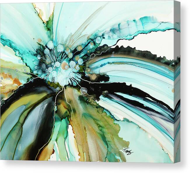  Canvas Print featuring the painting Petal Performance by Julie Tibus