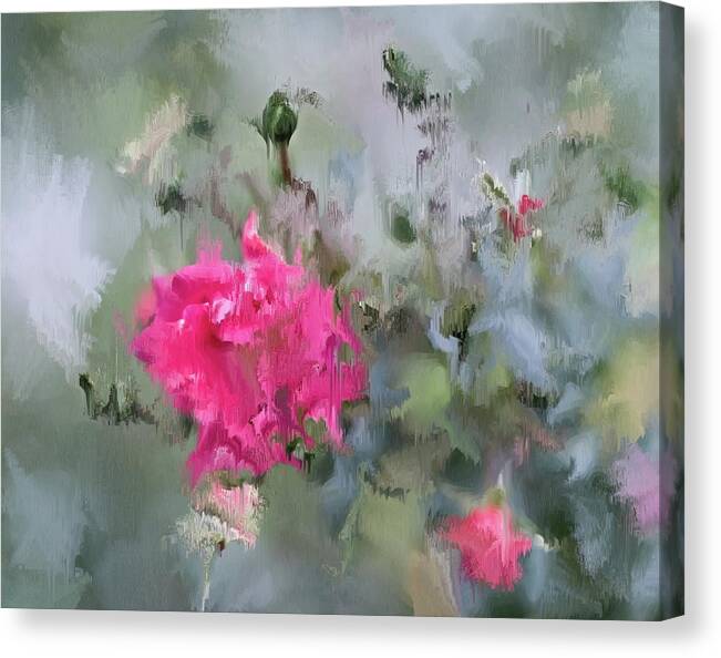 Artwork Canvas Print featuring the mixed media Rose And November / Desperate Passion by Aleksandrs Drozdovs