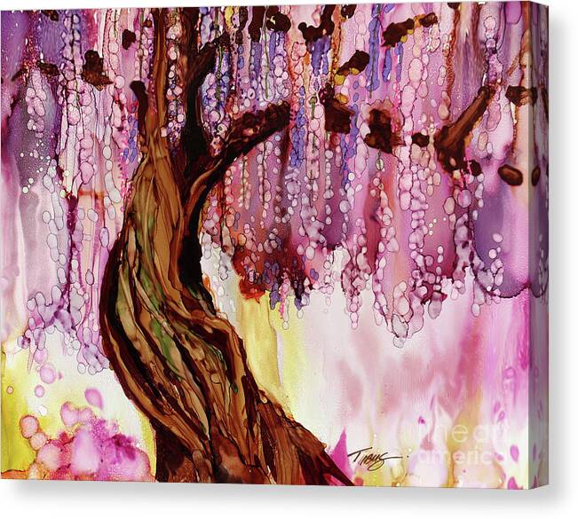 Tree Canvas Print featuring the painting Wisteria by Julie Tibus