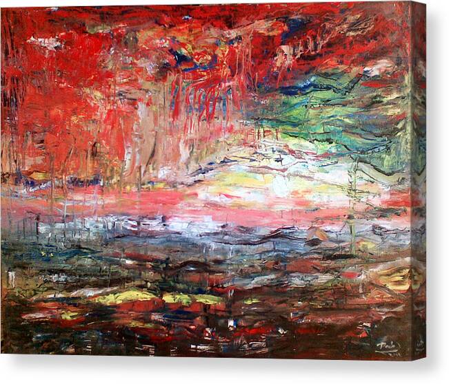  Canvas Print featuring the painting Abstract #6 by Deeb Marabeh
