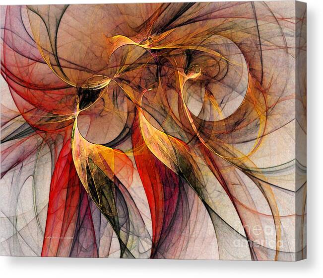 Abstract Canvas Print featuring the digital art Attempt to Escape-Abstract Art by Karin Kuhlmann