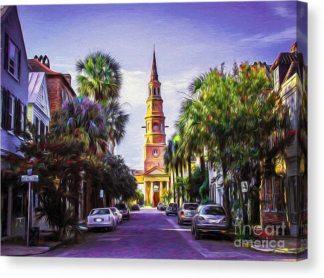 Charleston Canvas Print featuring the photograph Charleston South Carolina St Philips Church by Ginette Callaway