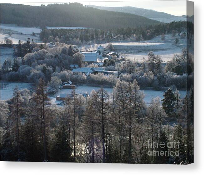 Whisky Canvas Print featuring the photograph Frosty Day at Cragganmore - Speyside - Scotland by Phil Banks
