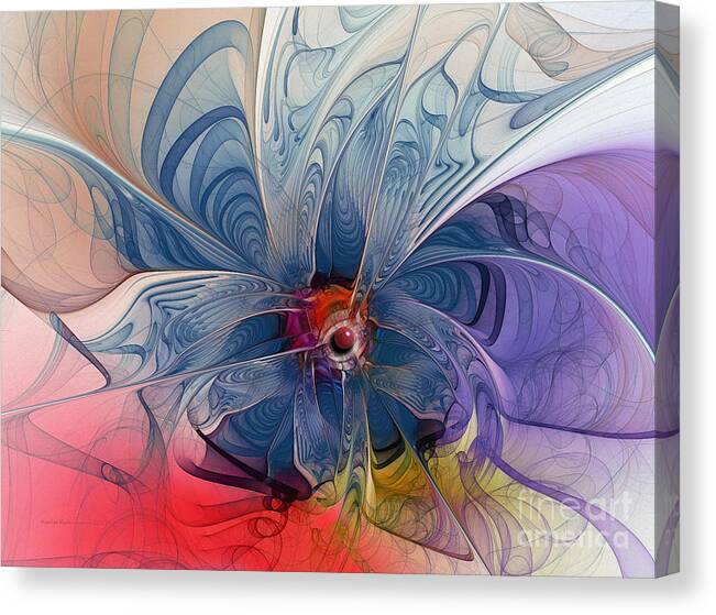 Abstract Canvas Print featuring the digital art Flower Power-Fractal Art by Karin Kuhlmann