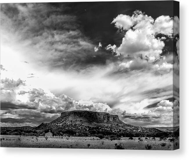 Architectural Canvas Print featuring the photograph Moon Over Black Mesa by Lou Novick