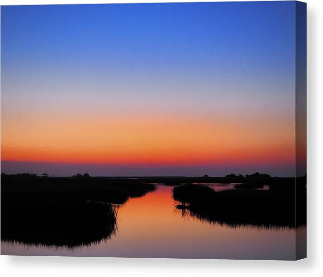 Blue-hour Canvas Print featuring the photograph BLUE HOUR SUNRISE SUNSET IMAGE ART by Jo Ann Tomaselli by Jo Ann Tomaselli