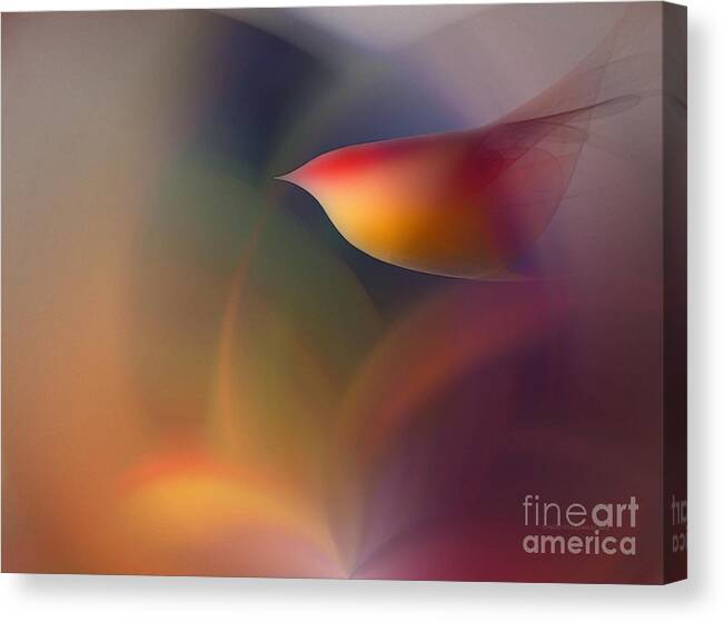 Abstract Canvas Print featuring the digital art The Early Bird-Abstract Art by Karin Kuhlmann