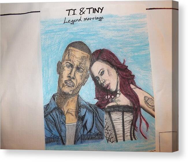  Canvas Print featuring the drawing TI and Tiny by Brandon B-City Crawford