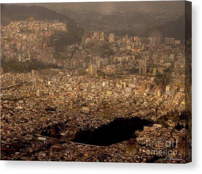 Quito Canvas Print featuring the photograph View of Quito from the Teleferiqo by Eleanor Abramson