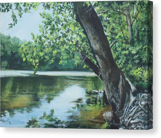 River Canvas Print featuring the painting St. Joseph River by William Brody