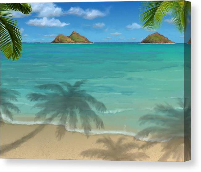 Lanikai Beach Canvas Print featuring the painting Lanikai Beach by Stephen Jorgensen