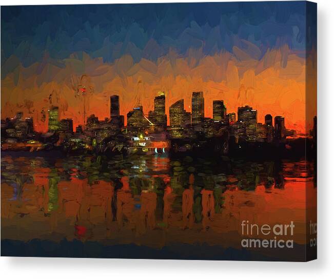 Sydney Harbour Canvas Print featuring the photograph Sydney Harbour at sunset #1 by Sheila Smart Fine Art Photography