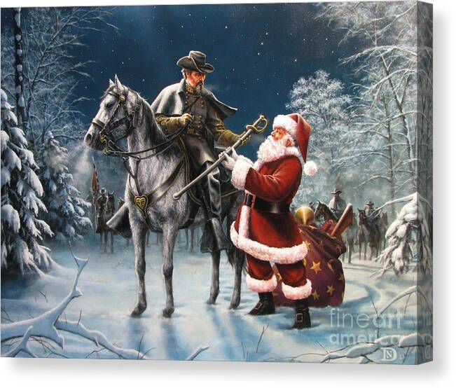 Civil War Canvas Print featuring the painting Confederate Christmas by Dan Nance